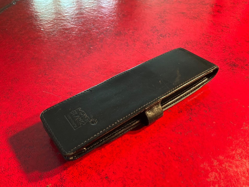 Montblanc 2 Pens Black OEM Leather Case Pouch