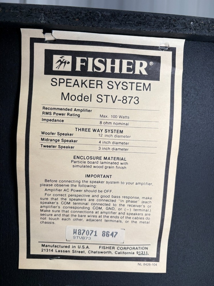 Fisher Studio Standard Stereo Component System Lot Turntable Speakers Untested