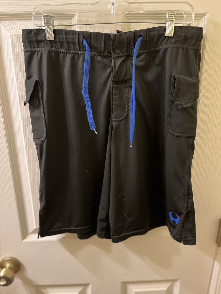 Hylete Mens Drawstring Shorts. Size Medium Black.