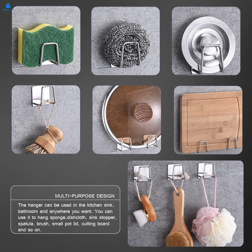 Sponge Holders for Kitchen Sink Adhesive Holder Caddy A-silver