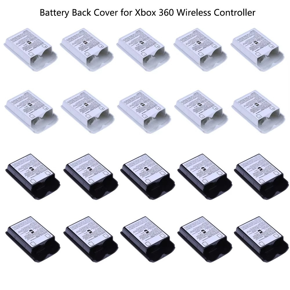 Battery Back Cover Case Shell Pack For Xbox 360 Wireless Controller Black 1pc