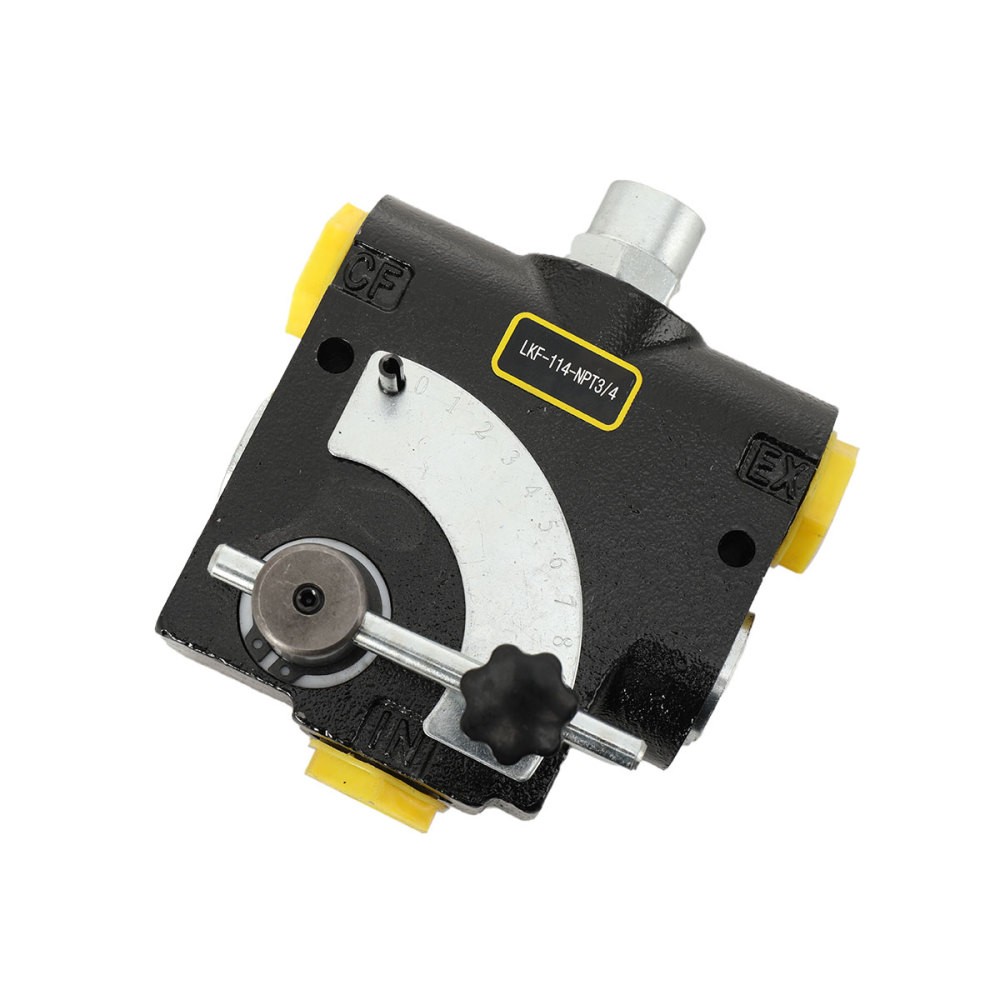 Hydraulic Flow Control Valve w/ Relief 3/4” NPT Adjustable Variable Directional