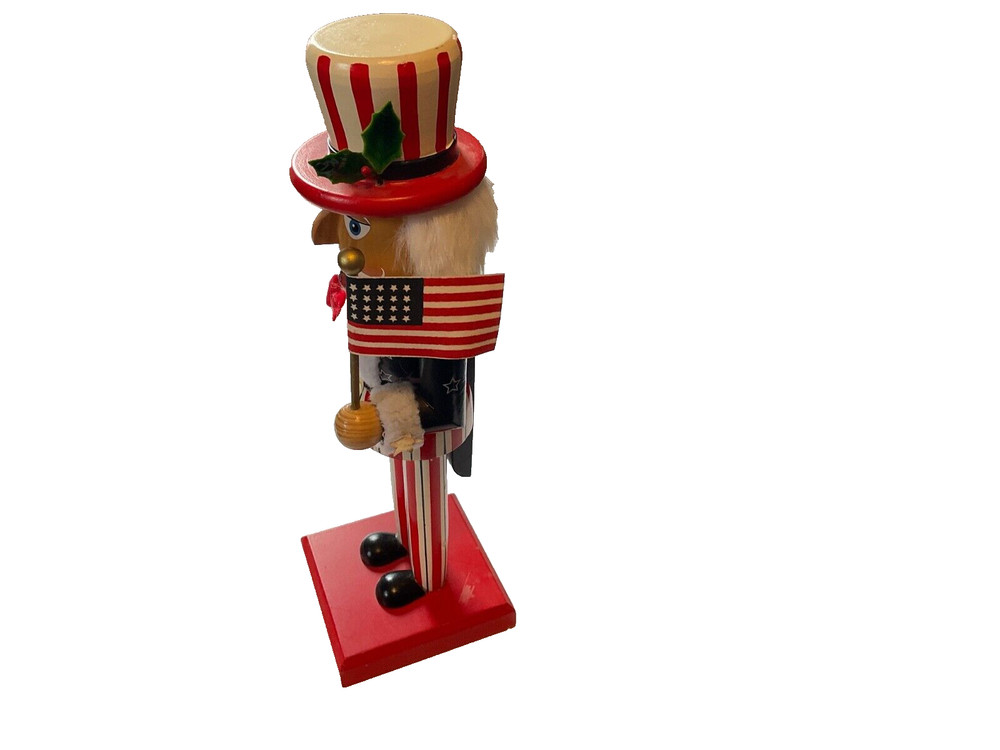 Uncle Sam NUTCRACKER w/American Flag Red White Blue Patriotic 14" Target 2009