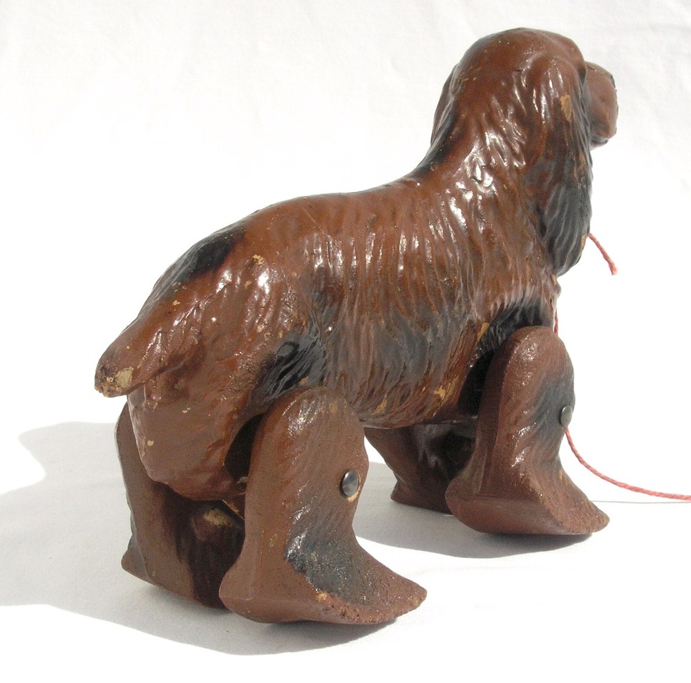 Vintage Noma Brown Dog Pull Toy Composite Material