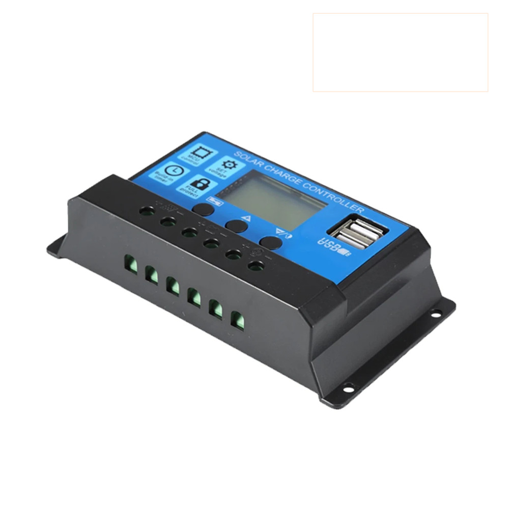 30A Solar Panel Battery Charge Controller 12V/24V LCD Regulator Auto Dual USB US