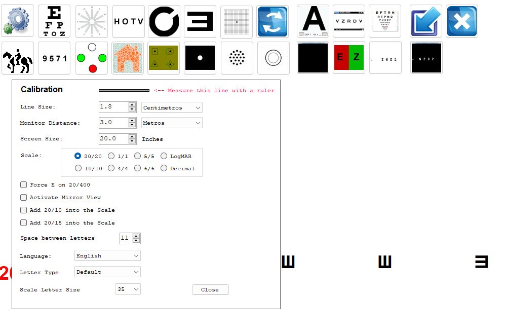 OptivisionChart Snellen Optotypes Ishihara Visual Acuity Software
