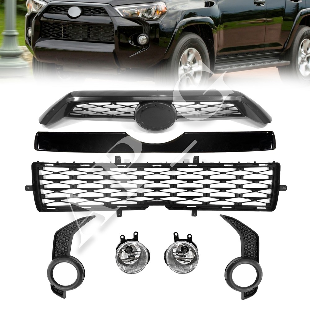 Front Bumper Grille Assembly Set For 2014-2019 Toyota 4Runner SR5