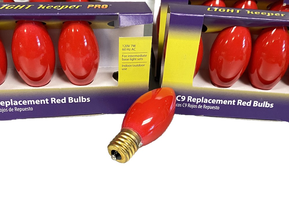 16 Light Keeper Pro Replacement Red C9 Bulbs For String Christmas Lights