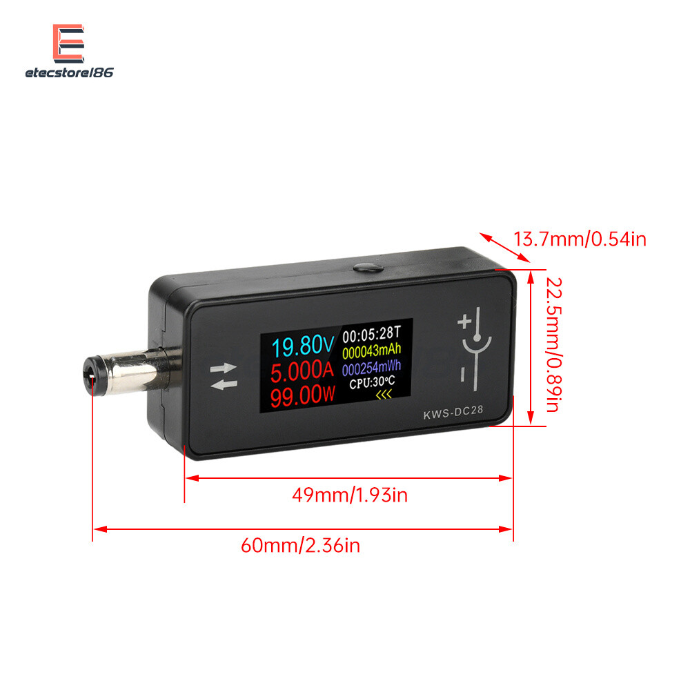 DC5.5*2.5 Current Voltage Power Meter Tester Digital LCD Display Meter DC 4-30V