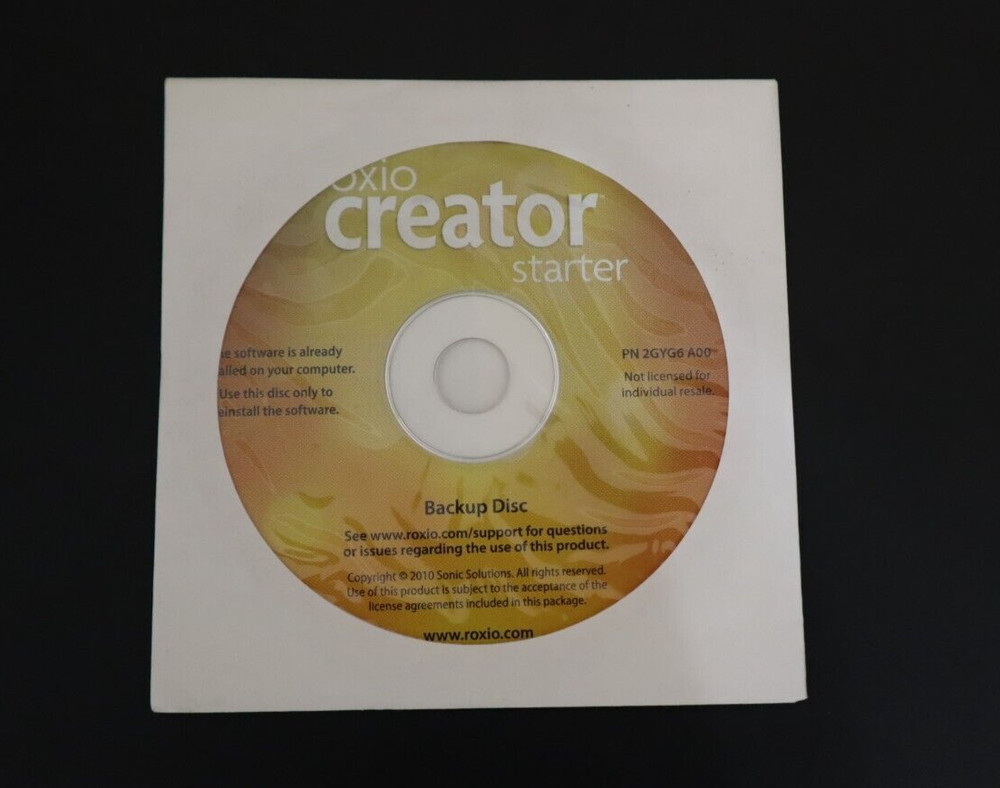 ROXIO CREATOR STARTER BACKUP DISC SEALED BRAND NEW!