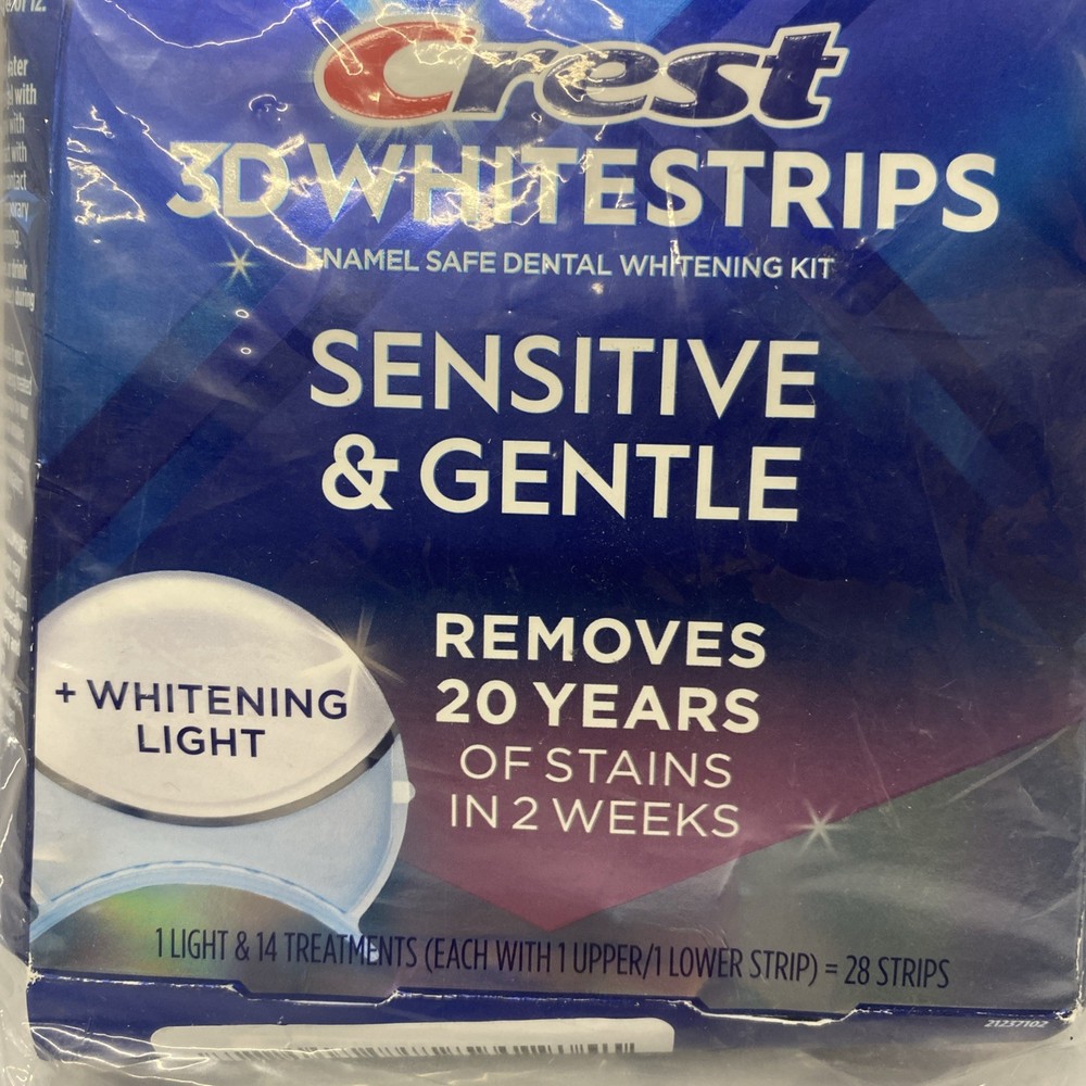 CREST 3D Sensitive And Gentle 28 Strips + 1 Light White - Open Box Exp 01-27+