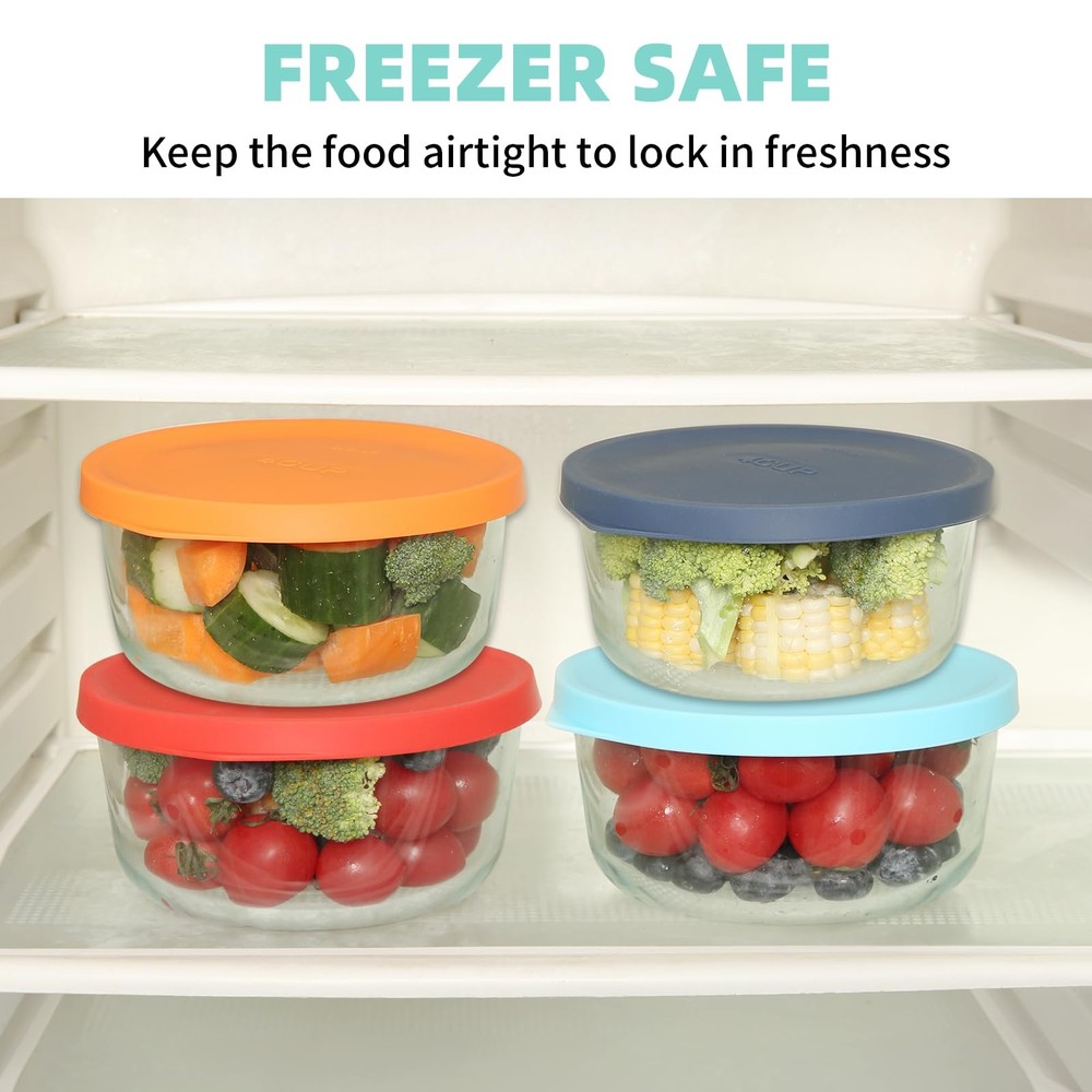 Replacement Lids for Pyrex 7201-PC 4 Cup, 4 Turquoise 2 pack