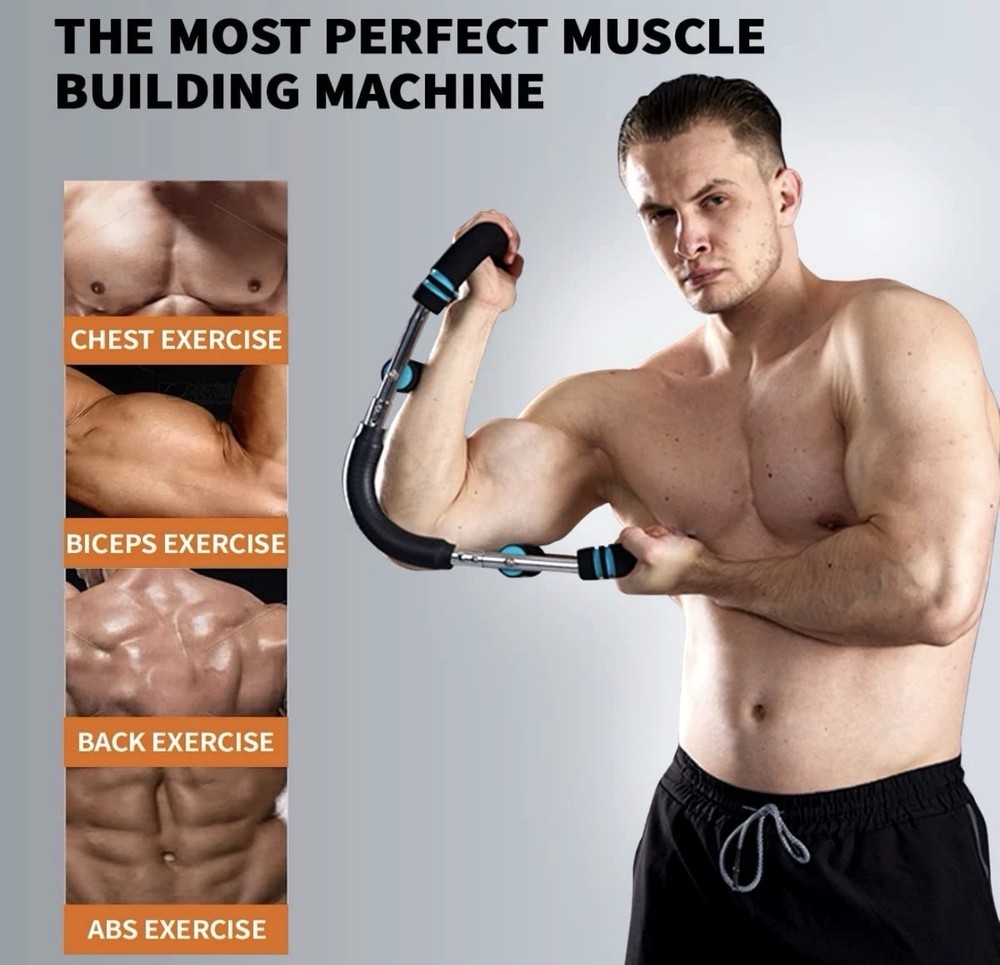 HOTWAVE Twister Arm Exerciser | Adjustable Spring Workout Bar | Forearm & Che...