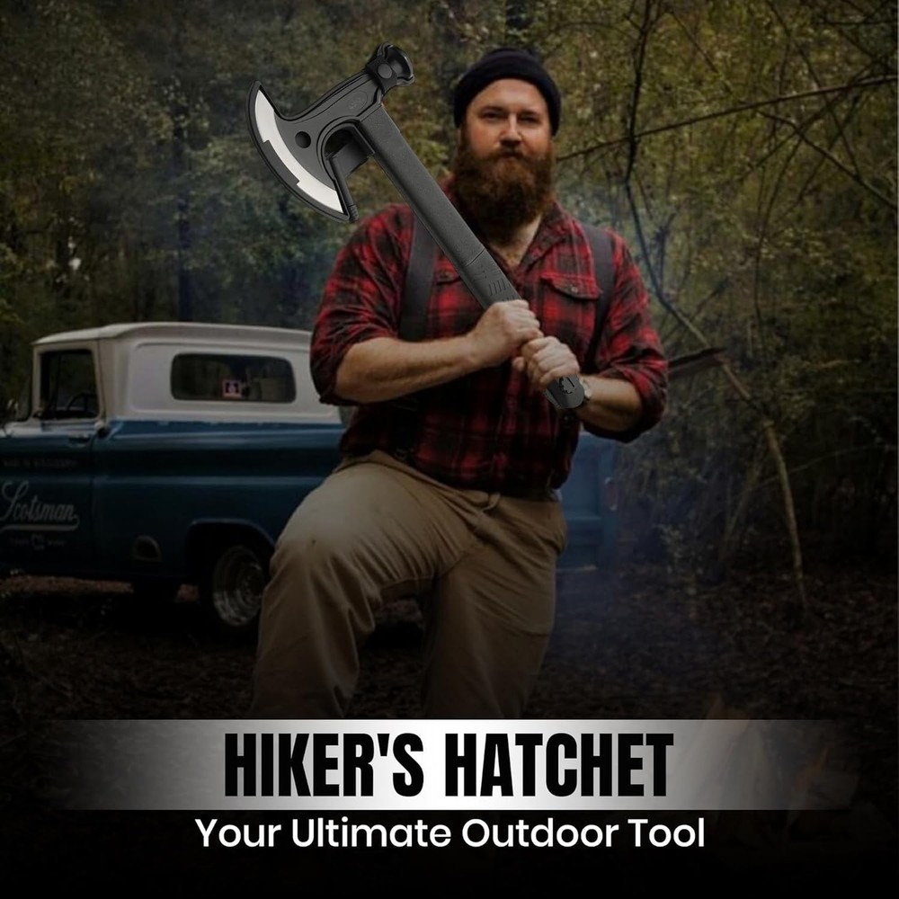 17.5" Multi-Function Hiker’s Hatchet with Saw, Hammer Fire Starter Outdoor Tool