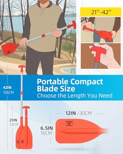 Telescoping Emergency Paddle 21''-42''（Assembling Required）/26''-54''