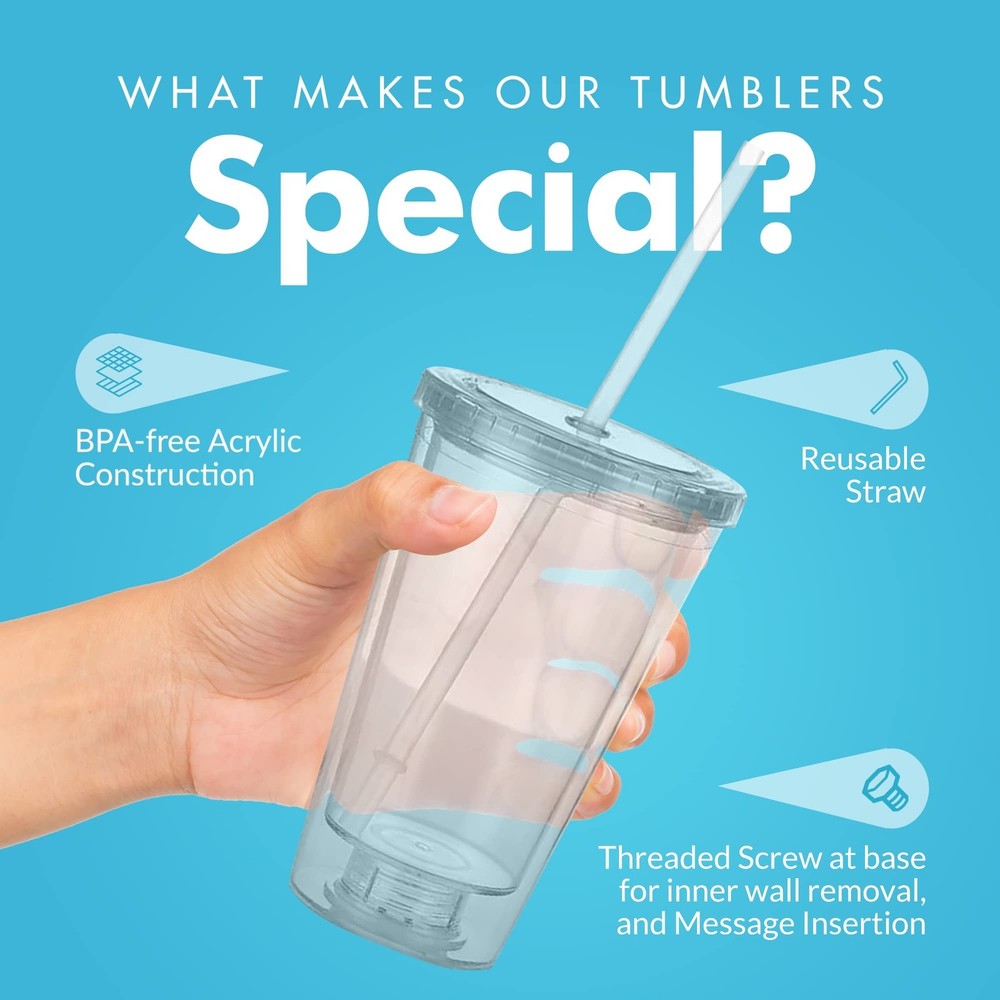 Simple Green Solutions - Customizable Paper Insert Acrylic Double Wall Cup fo...