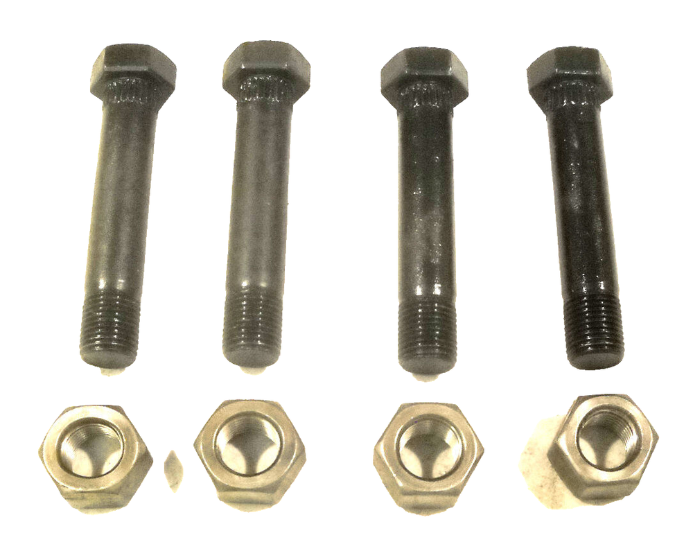 4 - Standard Shackle Bolts 9/16 x 3.5" w/Lock Nuts fits Dexter Trailer Axle