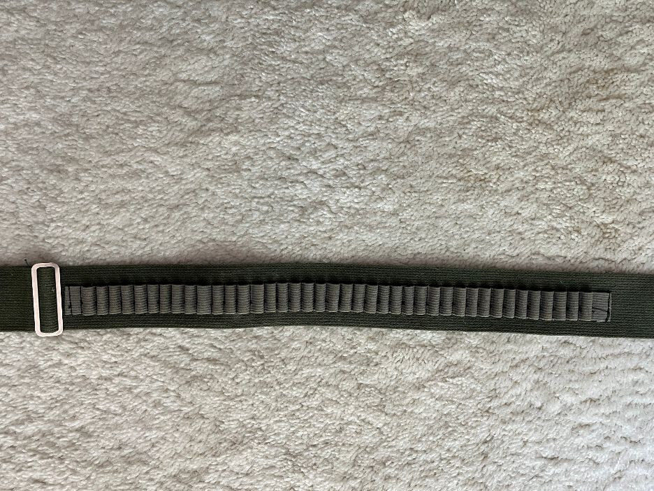 22 Caliber Ammunition Belt 40 Rounds Adjustable Olive Green
