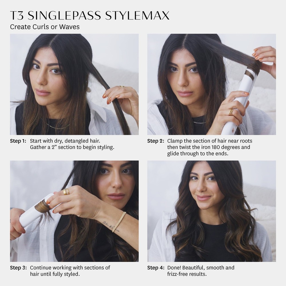 T3 77592 Singlepass Stylemax Professional Flat Iron With Custom Settings 1" Inch