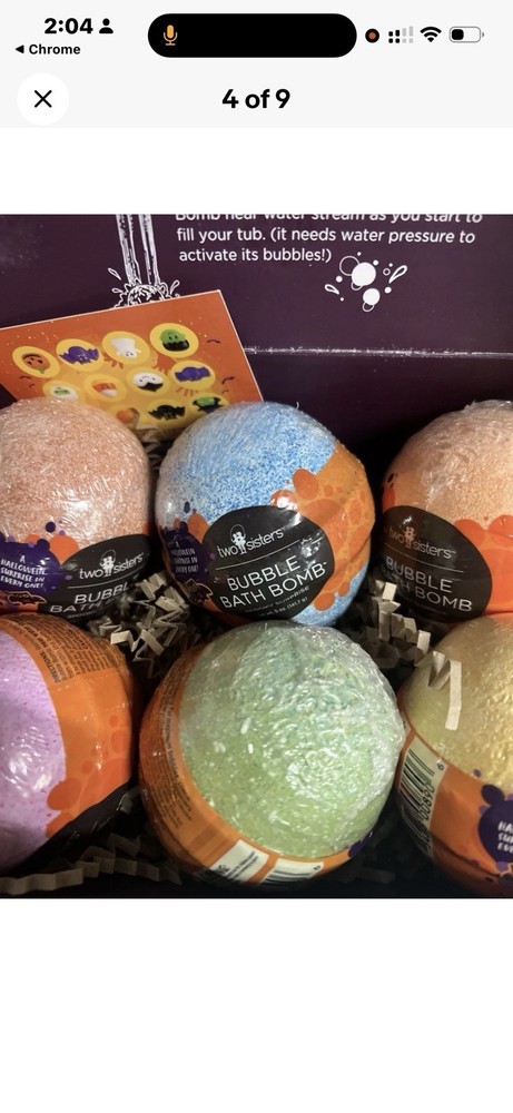 Two Sisters Spa Bubble Bath Bombs Spooky Surprise One Box, 6 Bath Bombs