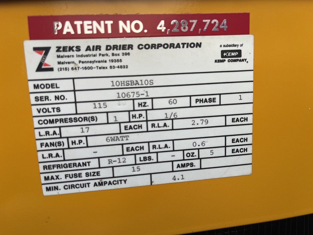 NEW ZEKS AIR DRYER 10HSBA10S