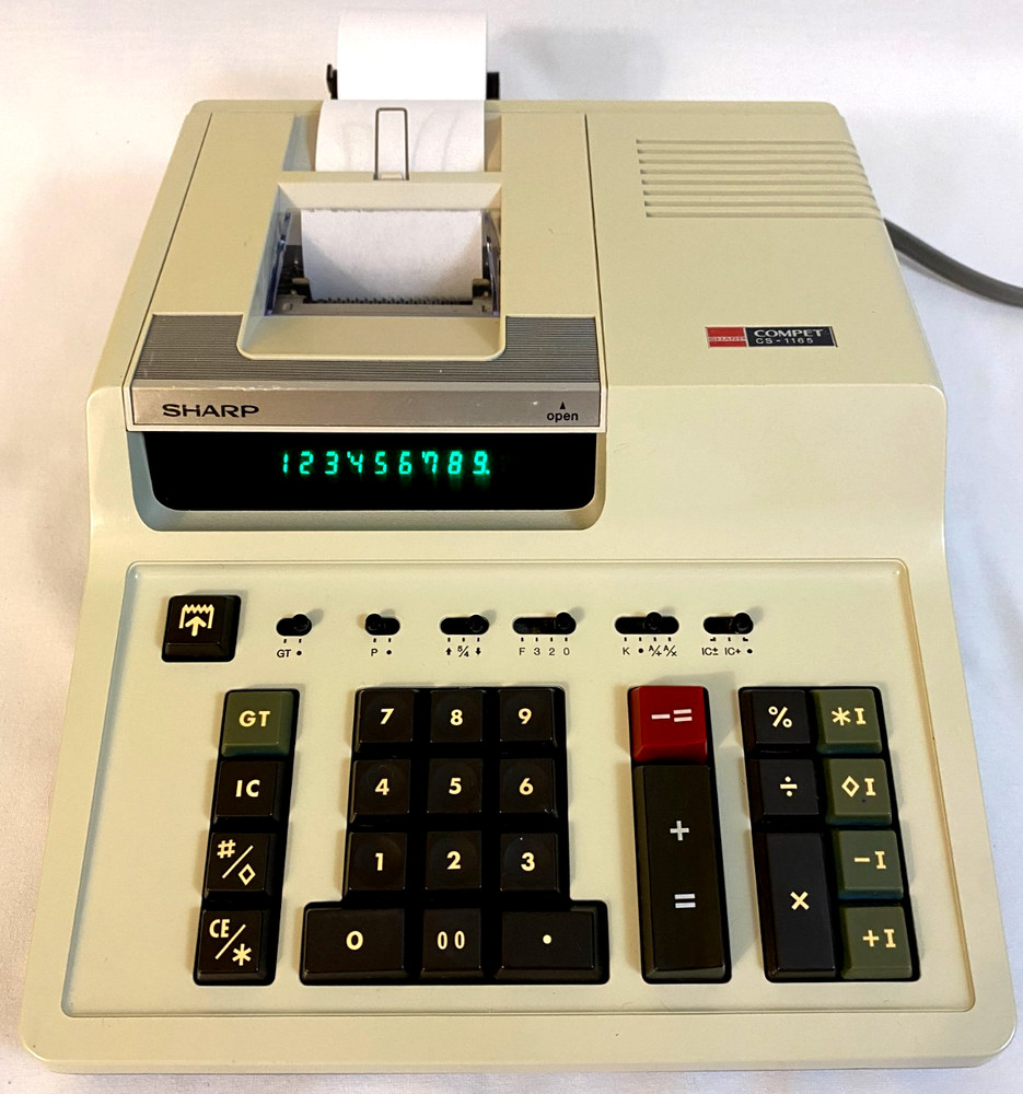 Sharp Compet Electronic Printing Calculator CS-1165 - Tested Works Great