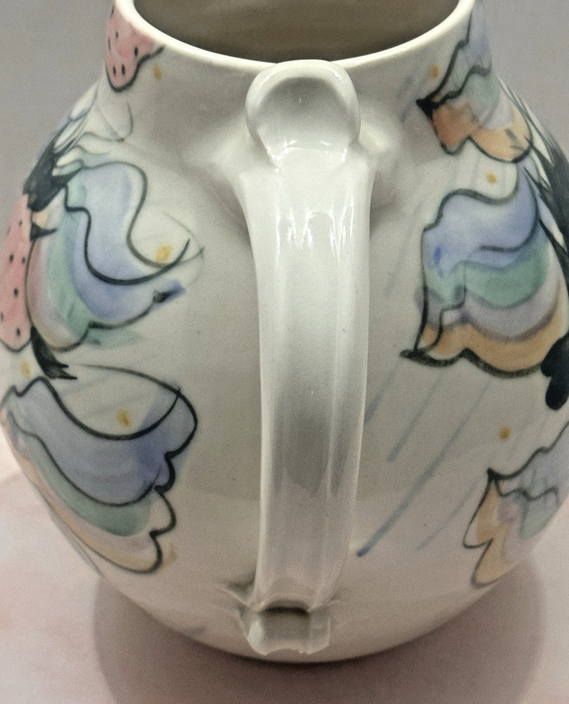 Pitcher Hand Painted with Strawberry’s Decor MCM Pitcher Unbranded