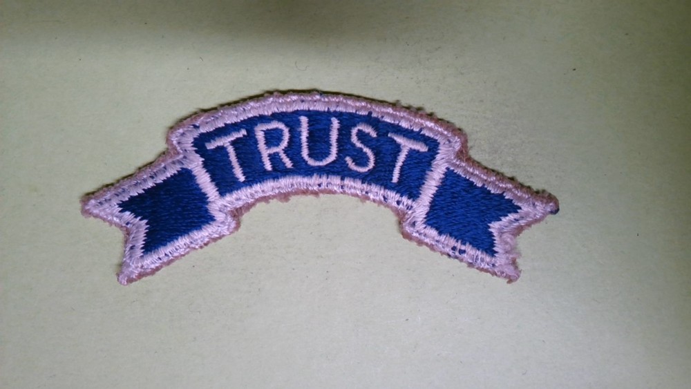 MILITARY PATCH SEW ON TAB US ARMY THAT SAYS TRUST