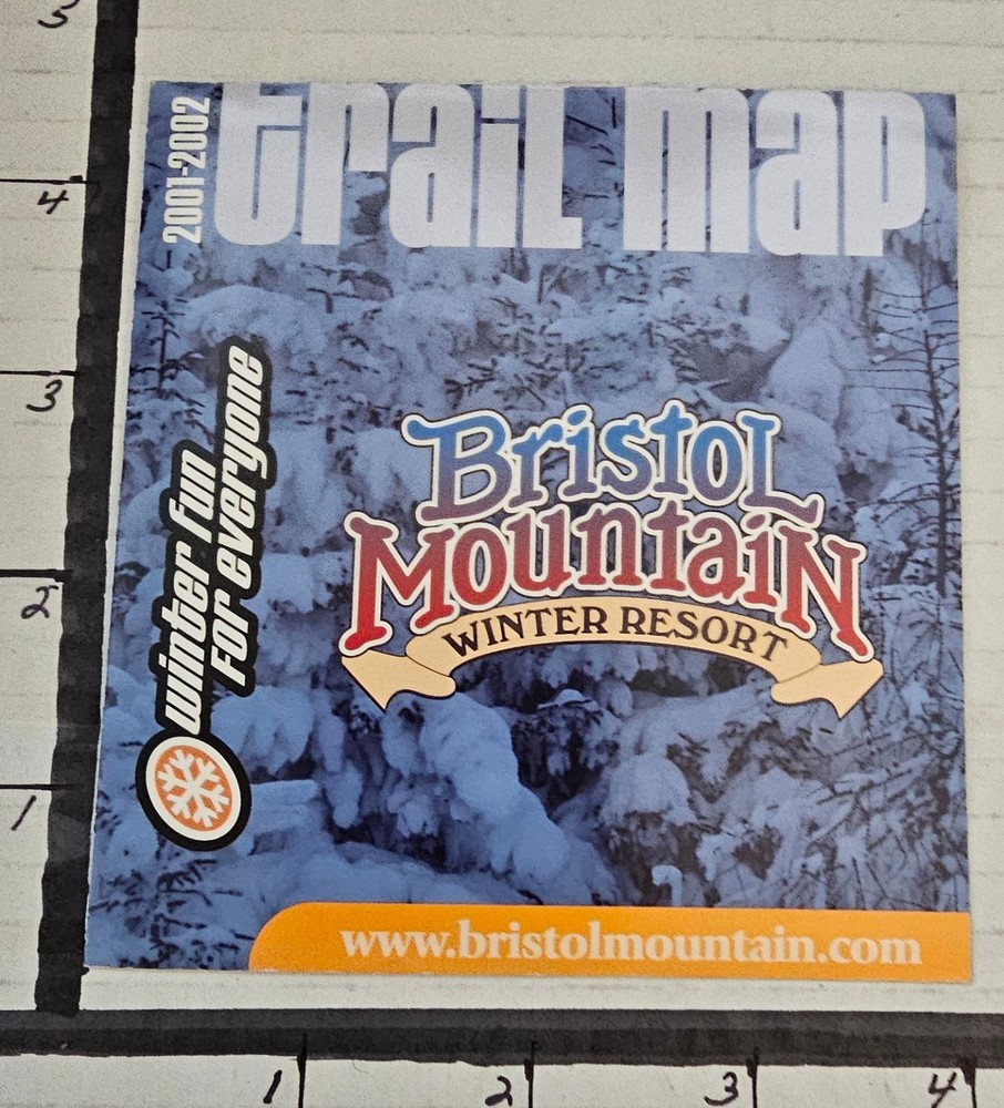 2001/02 BRISTOL MT. SKI AREA TRAIL MAP. NY  MINT