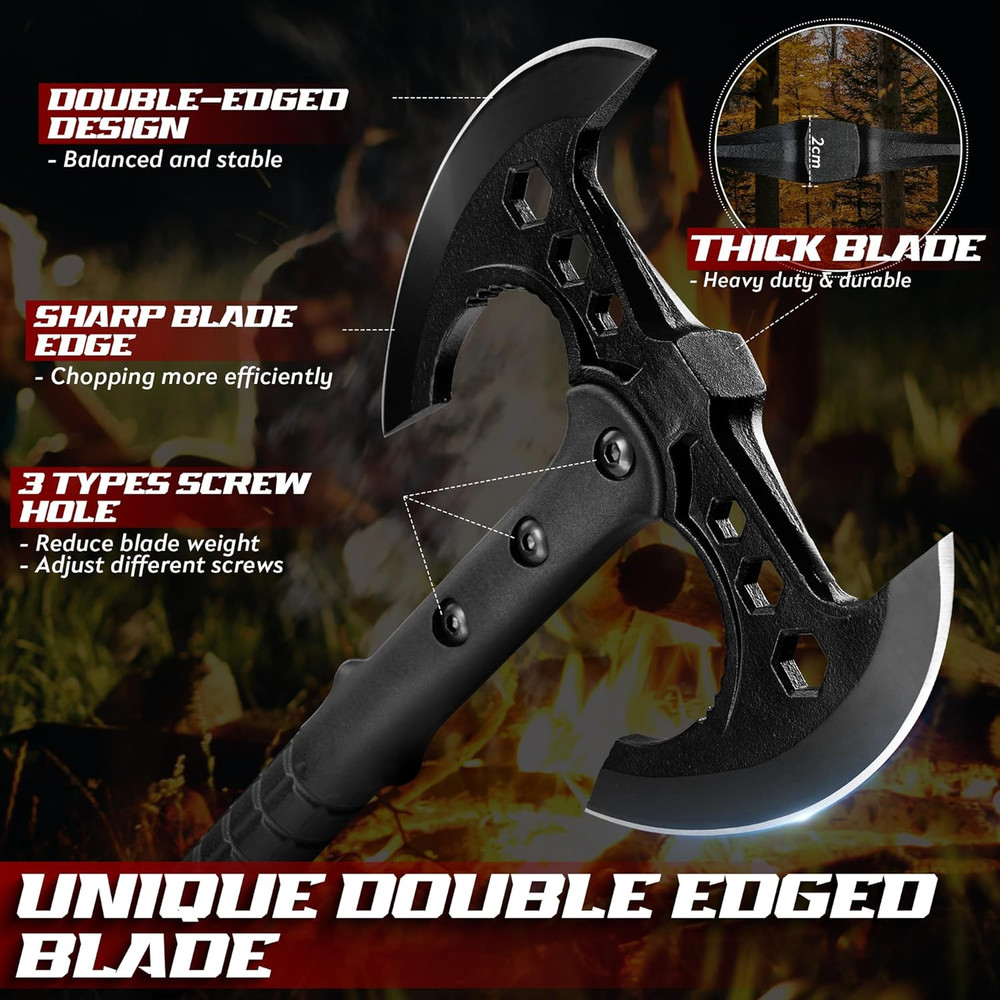 Professional Throwing Axe Set – 2-Pack 16" Throwing Hatchet Set with Sheaths and