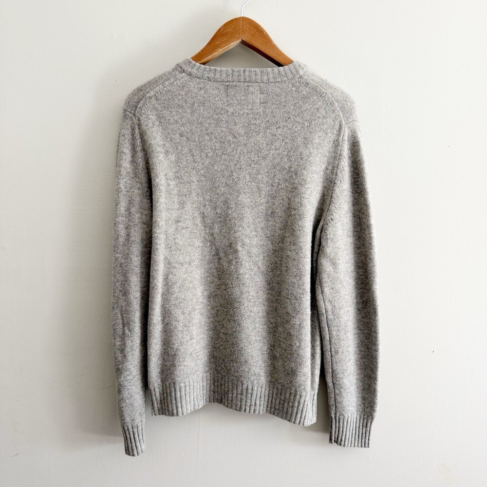 Express Men’s Wool Grey V Neck Knit Pullover Sweater Large
