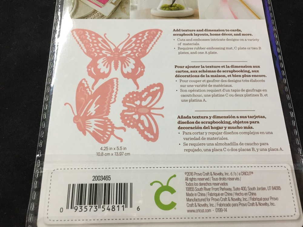 Anna Griffin / Cuttlebug BUTTERFLY TRIO Cut & Emboss DIE SET ***NEW***