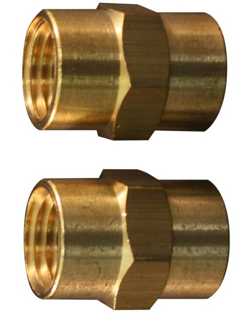 MILTON 643 2 PACK BRASS FEMALE COUPLING 1/4" X 1/4"