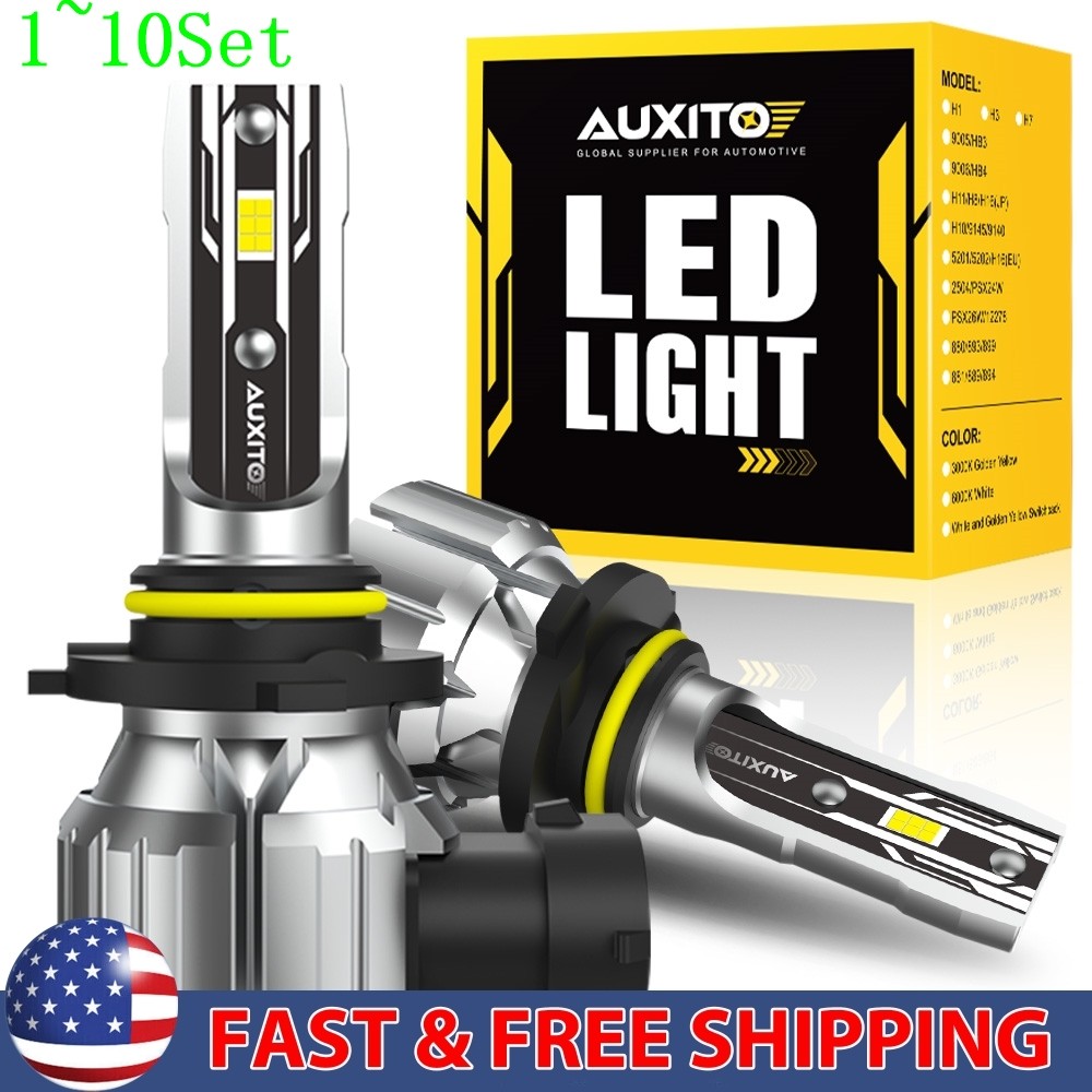 AUXITO 9005 HB3 LED Super Headlight Bright Bulbs Kit HIGH/LOW Beam White 1-10Set