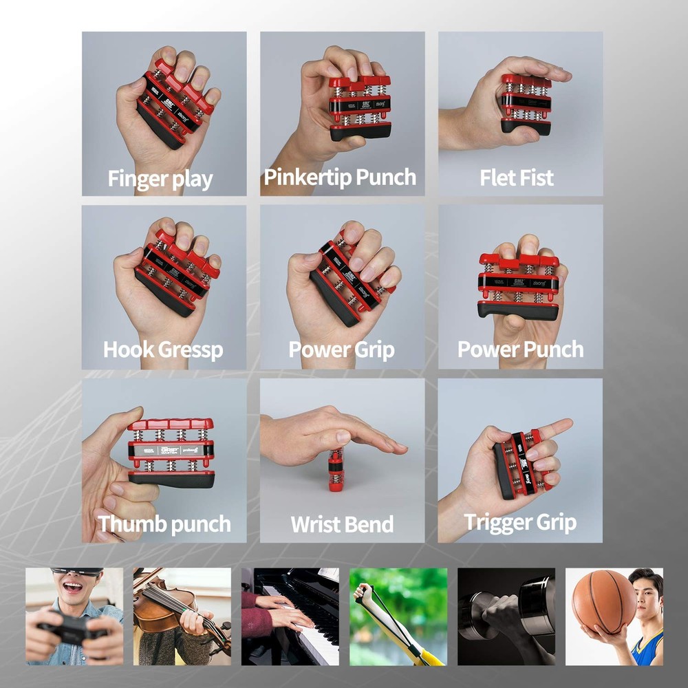 GM2 Grip Exerciser, Hand Finger Exerciser. Black (9lb per