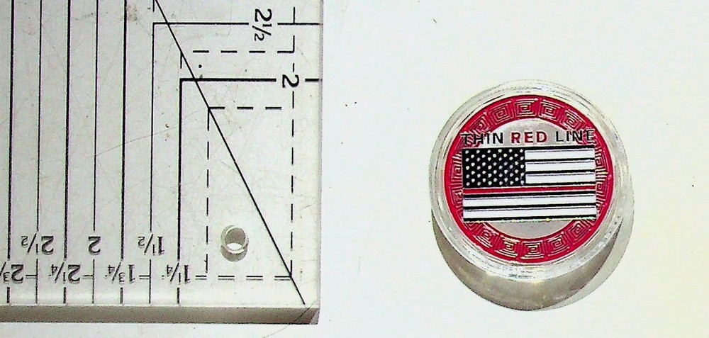 Thin Red Line Firefighter Commemorative Coin Silver Tone Limited Edition