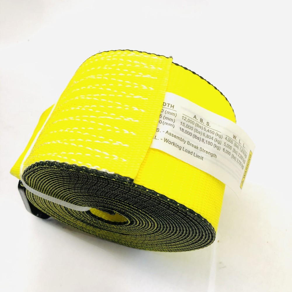 AFTERMARKET WLL 6000LBS FLAT HOOK 4" WINCH STRAP