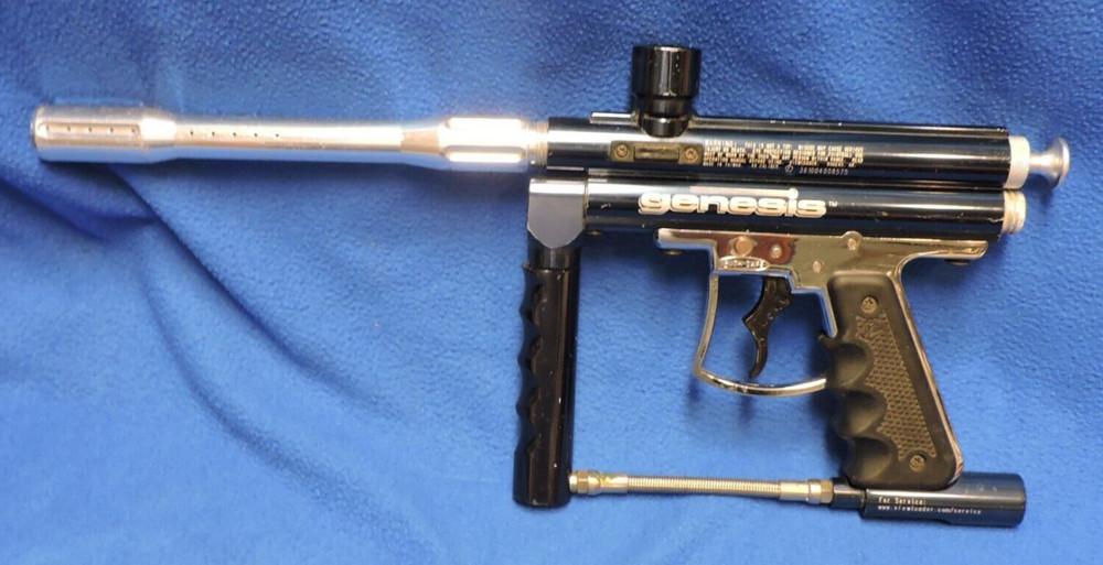 Genesis Blue & Chrome Paintball Gun Marker 1290