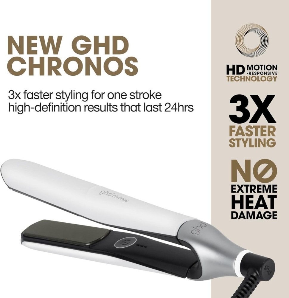 GHD Chronos Professional HD Motion-Responsive 1" Styler - White