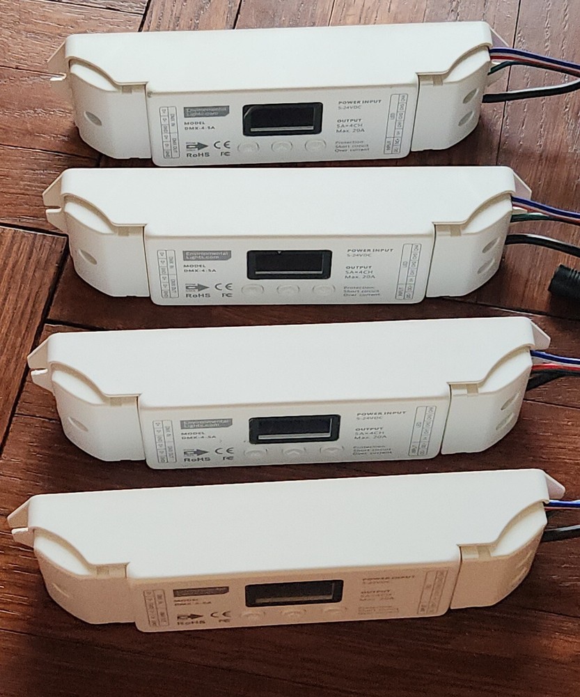 Environmental Lights DMX-5-4 LED DMX Decoder — 4 Ch x 5 A each — 5-24 VDC