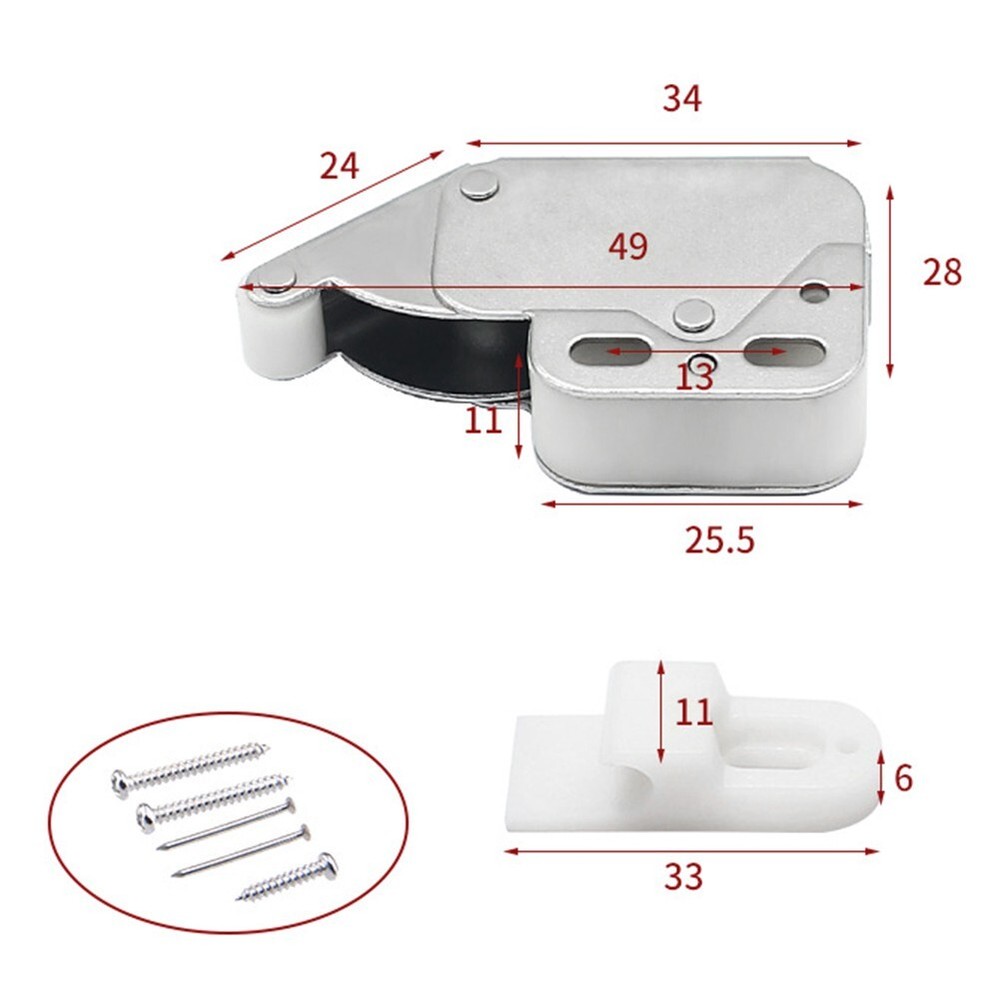Touch Latch Automatic Spring Push Catch Bounce Lock For Cabinet Cupboard Durable
