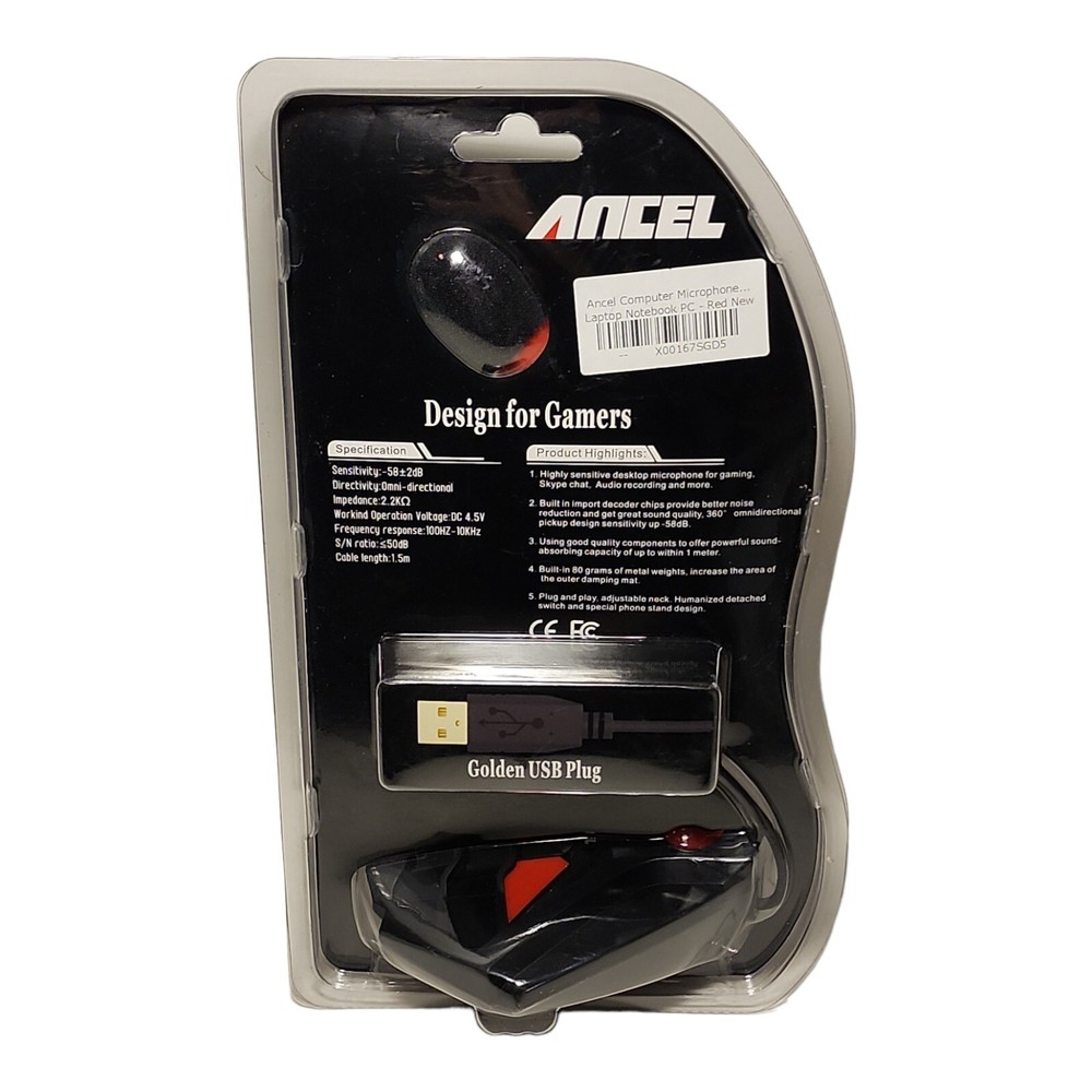 Gaming Microphone Computer Laptop Notebook PC USB Plug Ancel Brand New