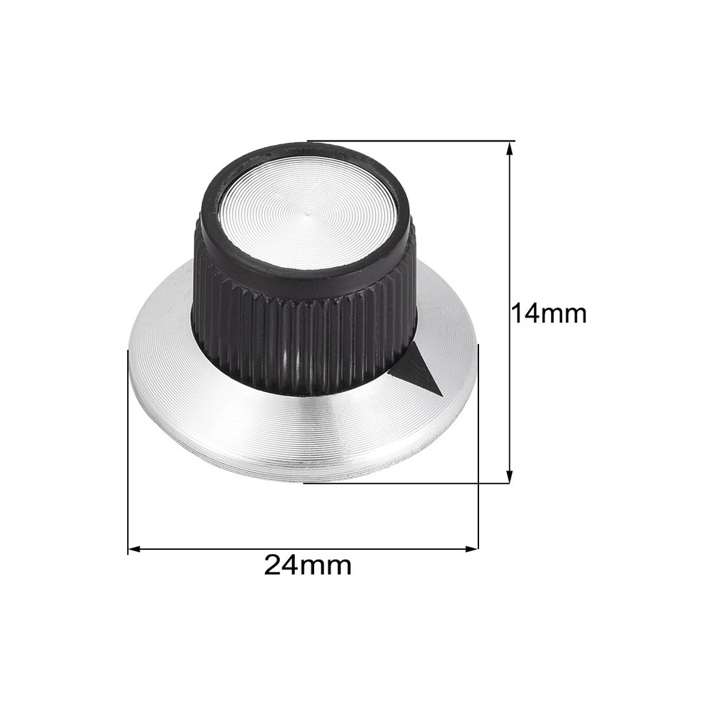 4pcs 6mm Potentiometer Control Knobs For Guitar Volume Tone Black Silver Tone