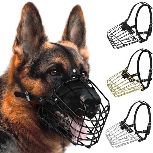 German Shepherd Dog Muzzle Metal Basket for Medium Large Dogs L - size