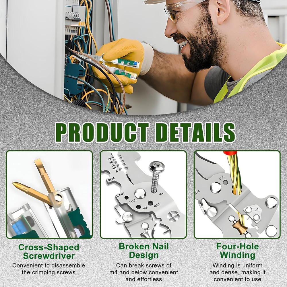 DIY Portable Multi-Functional Fold Wire Stripper Scissor With Electrical Test US