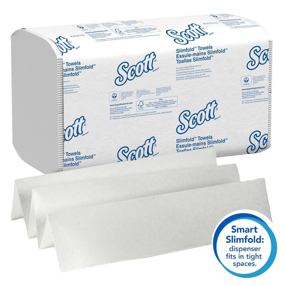 Scott Control Hand Towels Slimfold (04442) with Fast-Drying Absorbency Pockets,