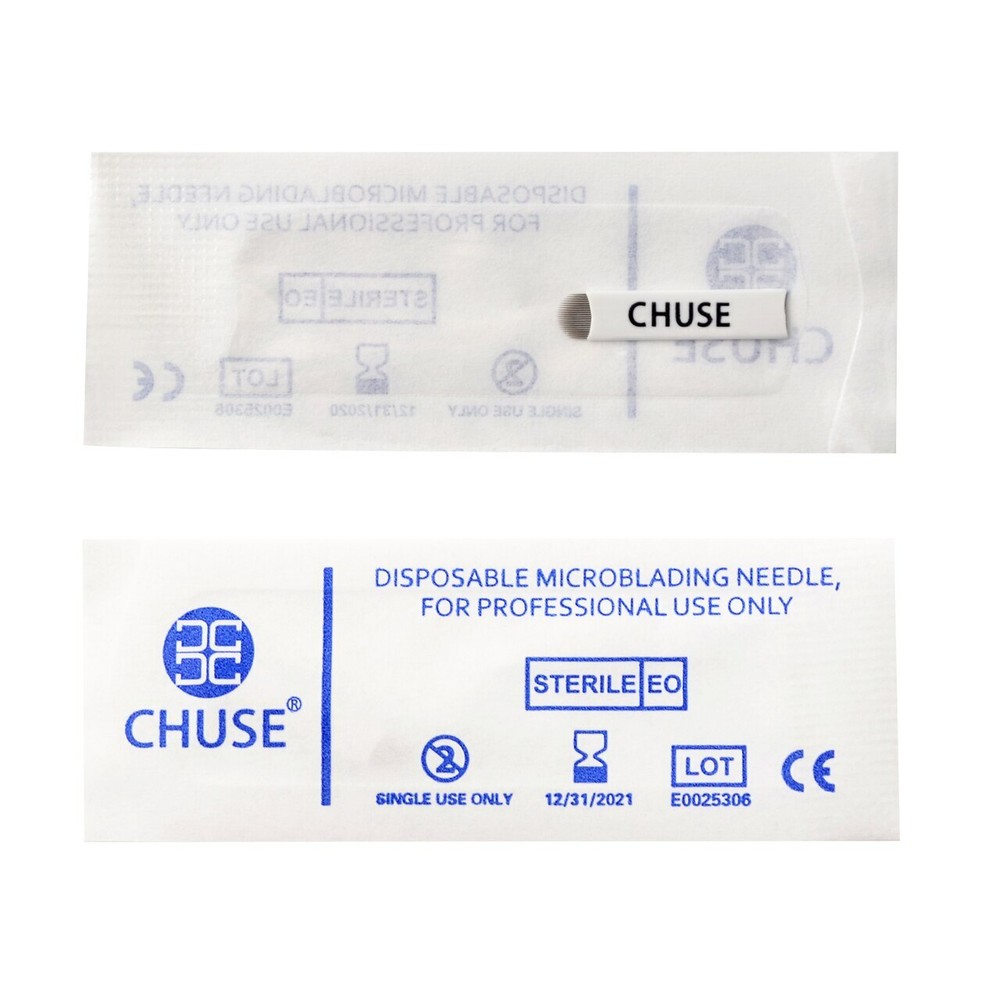 CHUSE 50pc Microblading Needle Permanent Makeup Eyebrow Manual Tattoo Blade 7-21