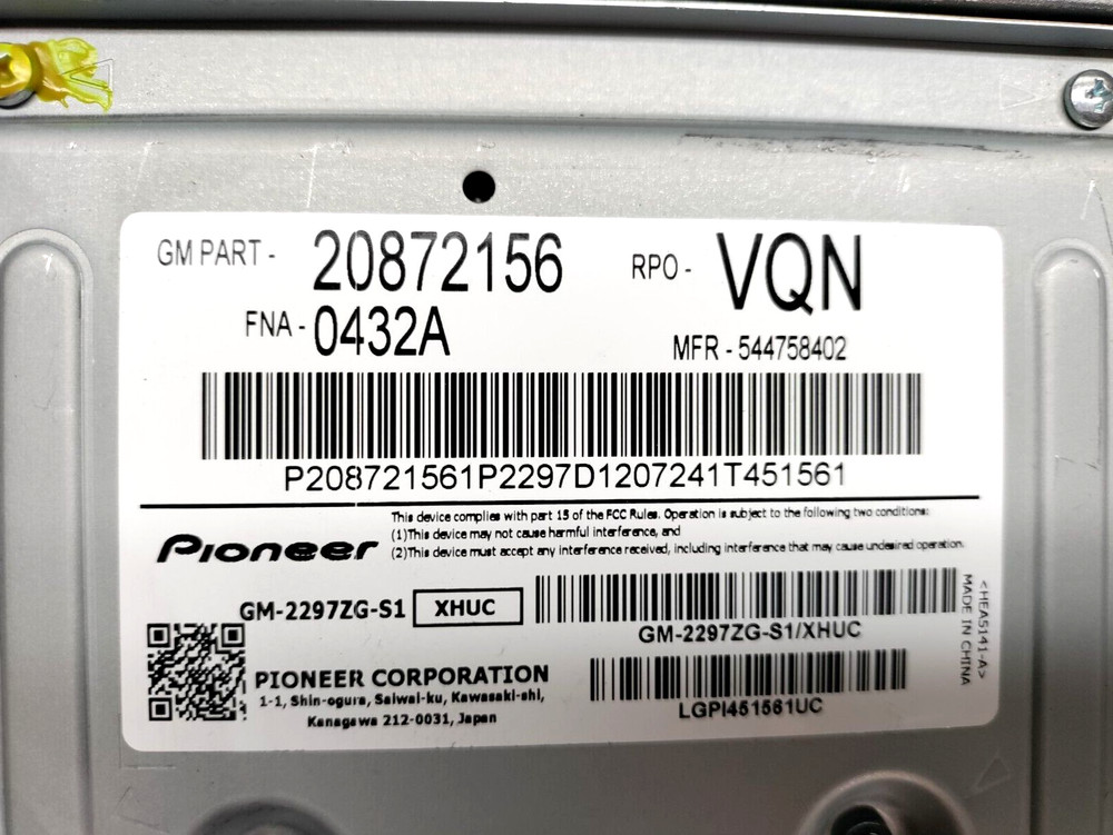 2010-2015 Chevy Equinox Amplifier 20872156