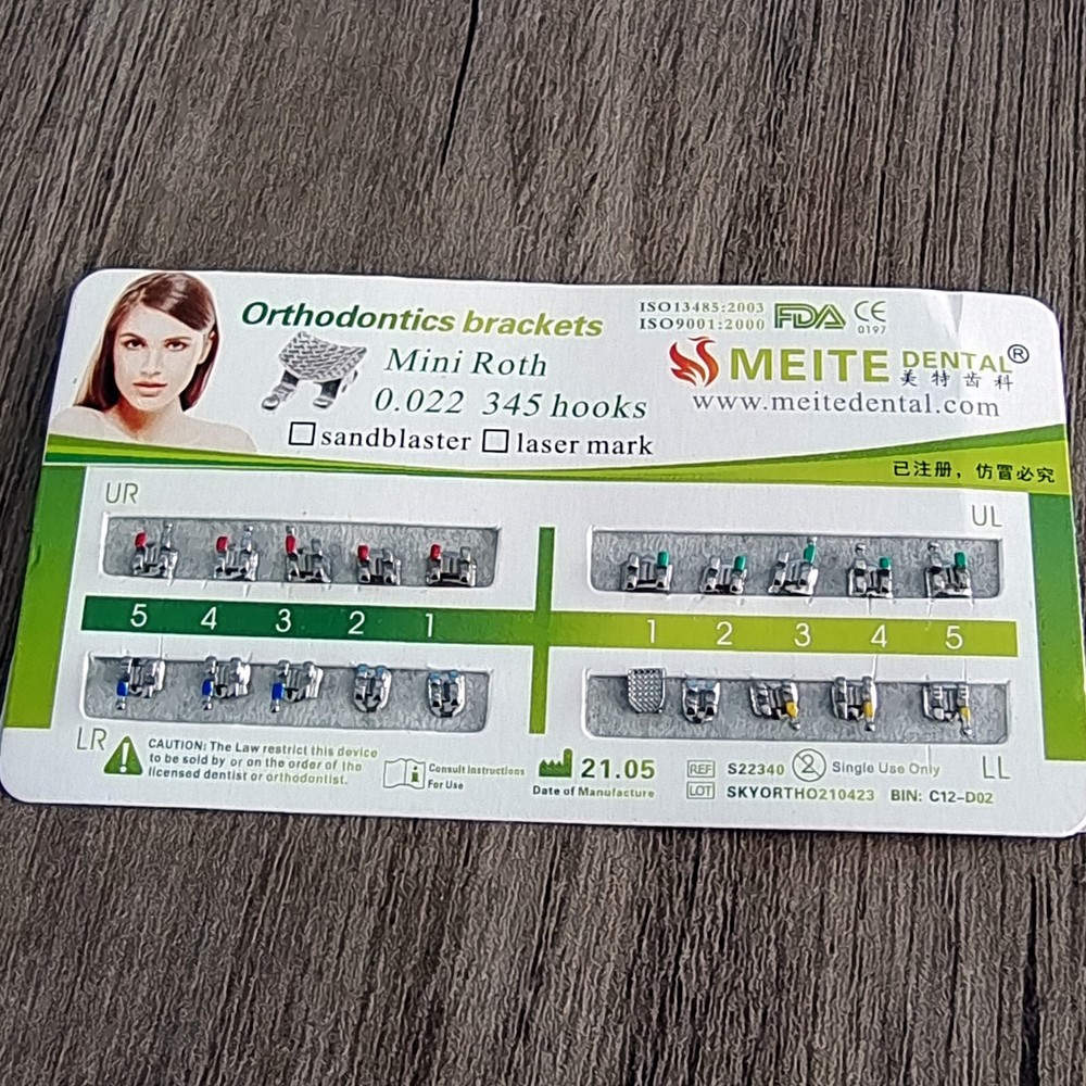 Dental Orthodontic Bracket Braces Mini Roth .022 Hooks 3-4-5