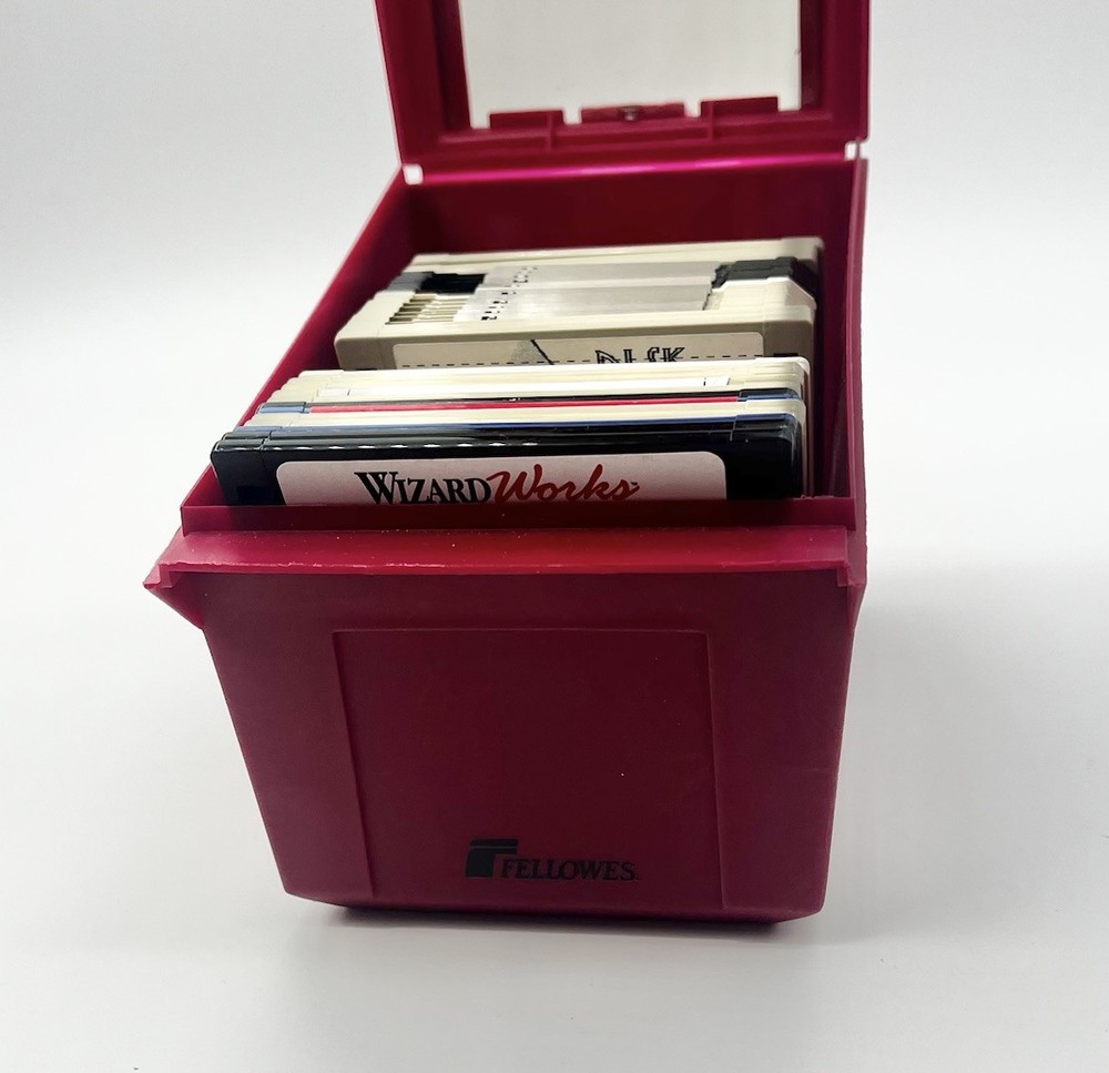 Fellowes Disc Storage With 3.5 Floppy Discs Untested VTG